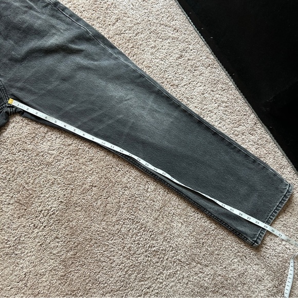 Zara Low Rise Straight Leg Black Denim Jeans Size 12 - Picture 10 of 12